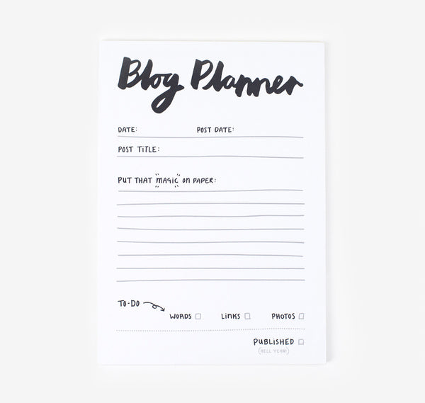 Blog planner notepad