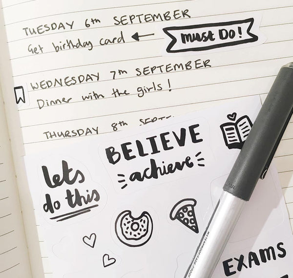 Believe and Achieve A6 sticker sheet