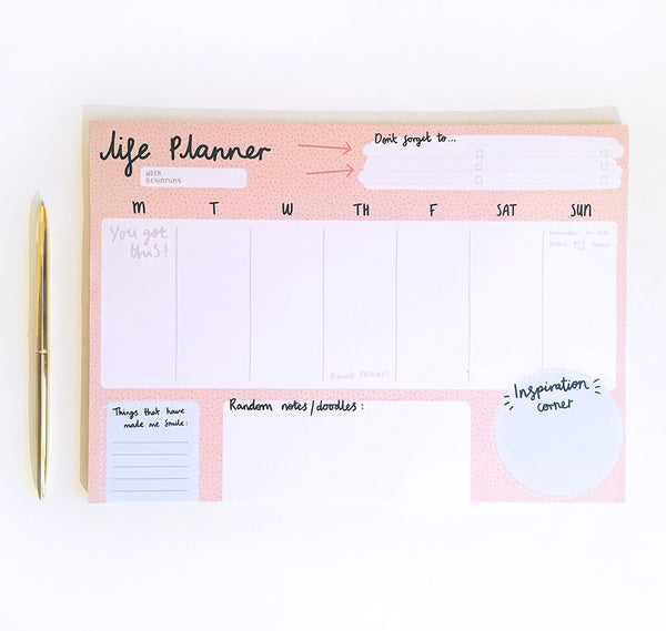 Life planner desk pad