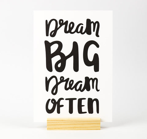 Dream big dream often quote print