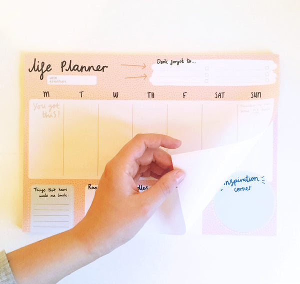 Life planner desk pad