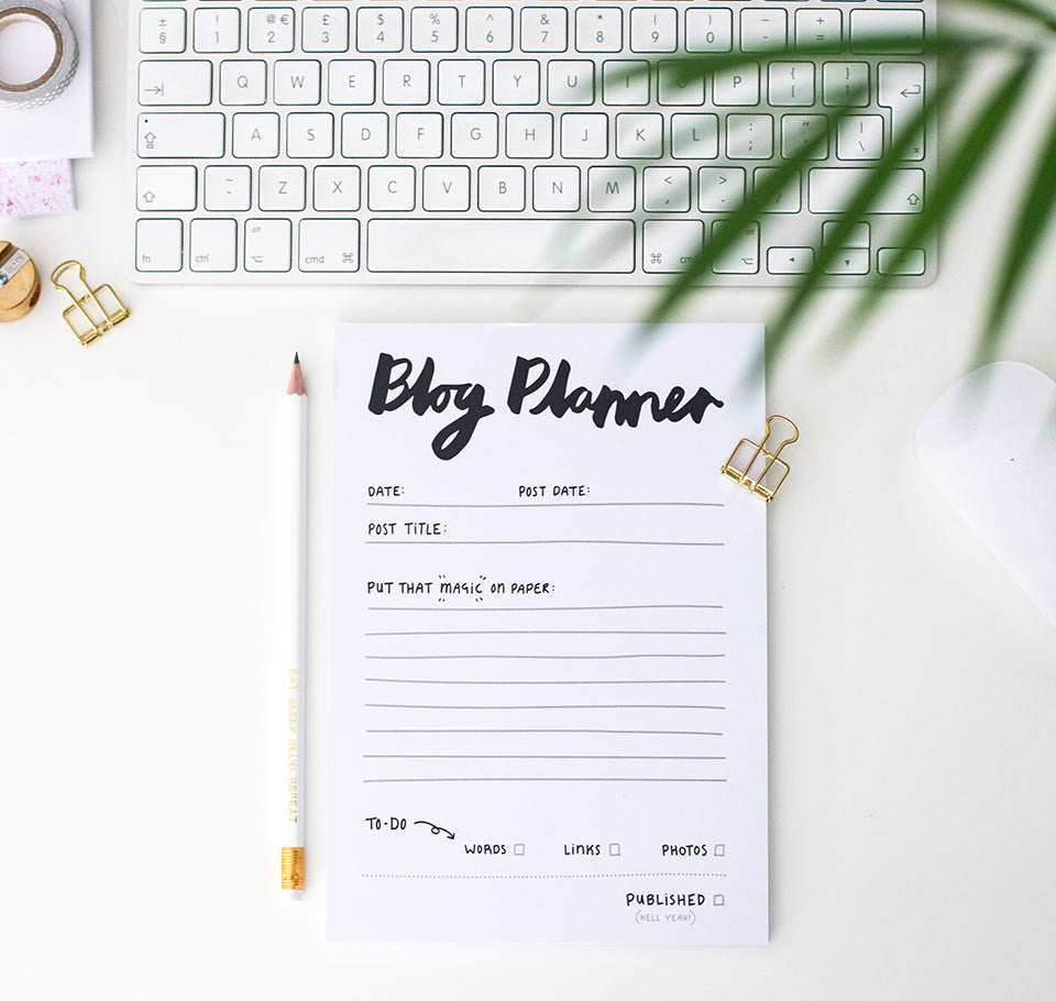 Blog planner notepad