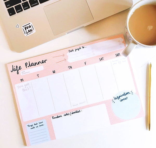 Life planner desk pad