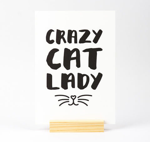Crazy cat lady quote print